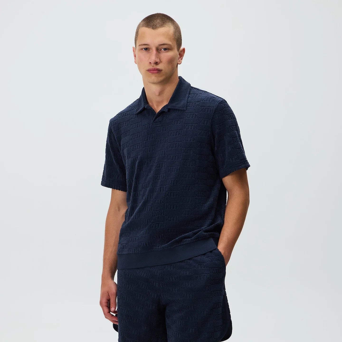 Kith Shirt Monogram Towel Terry “Navy”