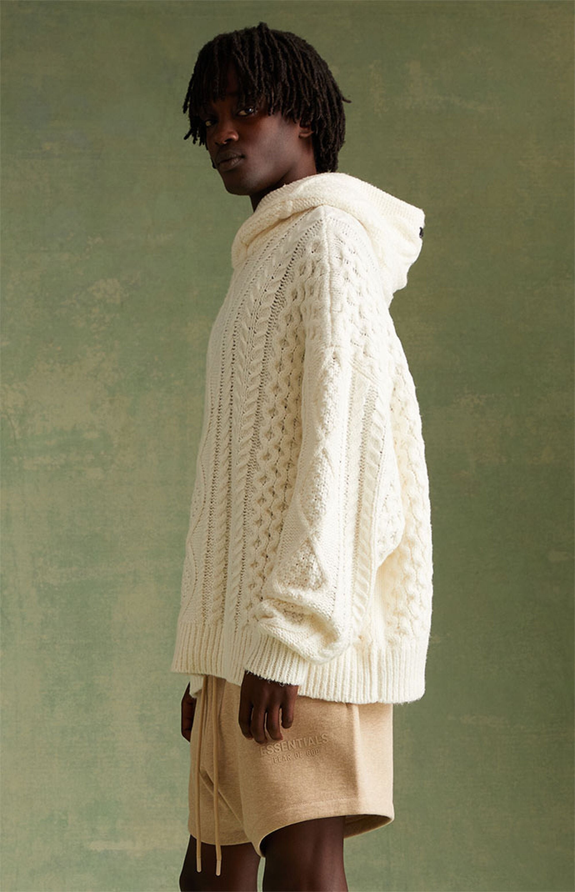 Essentials Knit Hoodie Cable “Cloud Dancer” (FW23)