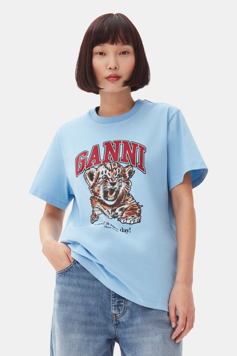 Ganni T Shirt “Blue Tiger”