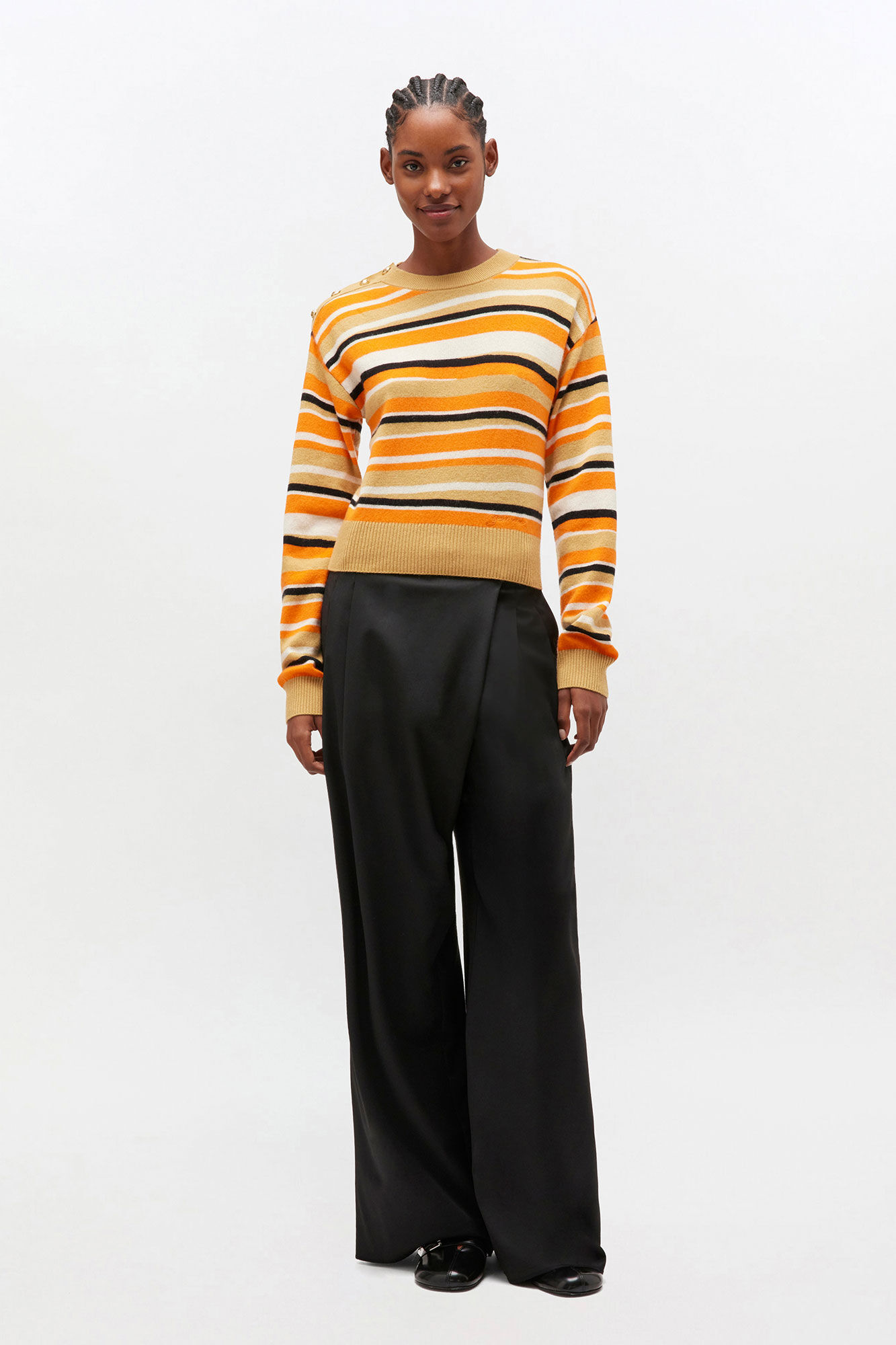 GANNI Cross-over Trousers "Black"