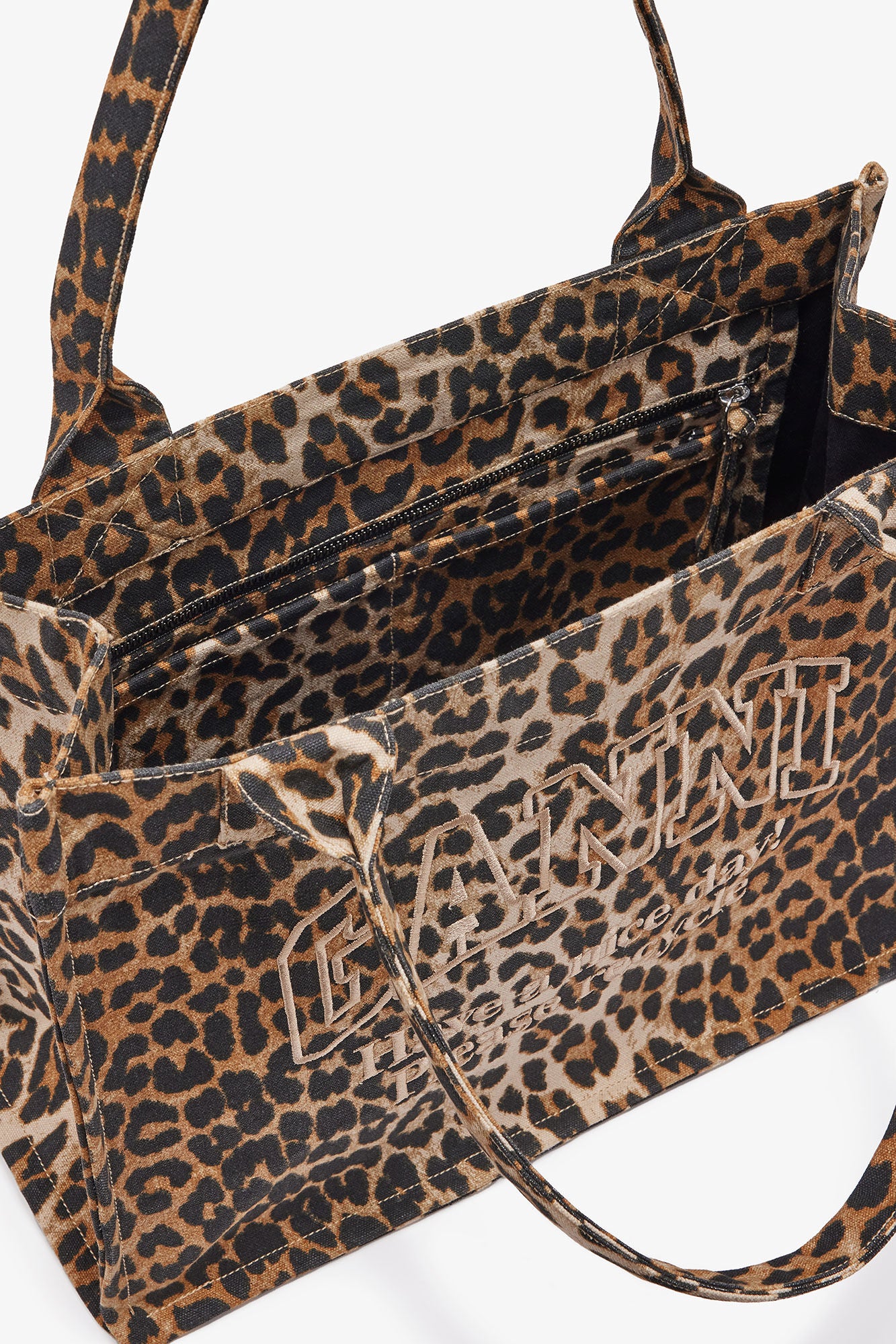 Ganni Tote Bag “Leopard Canvas”