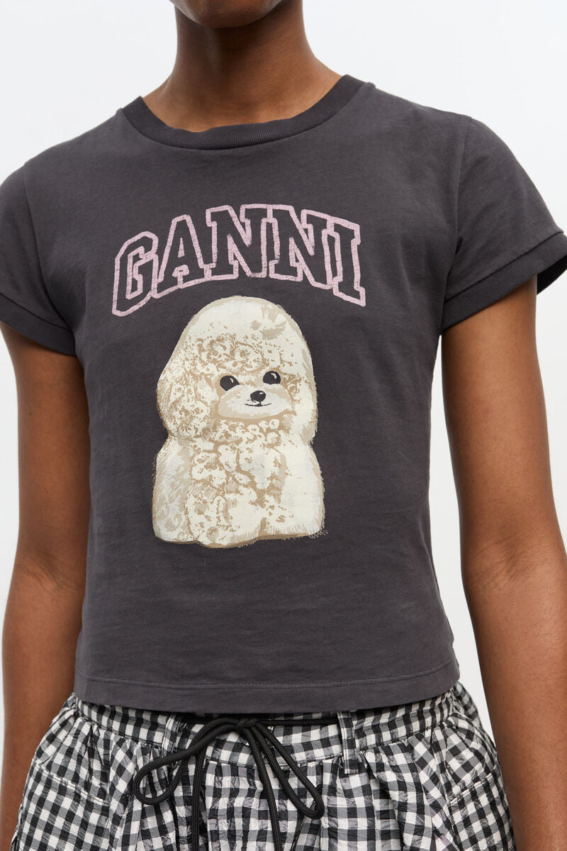 Ganni T Shirt Baby Fit “Black Podel”