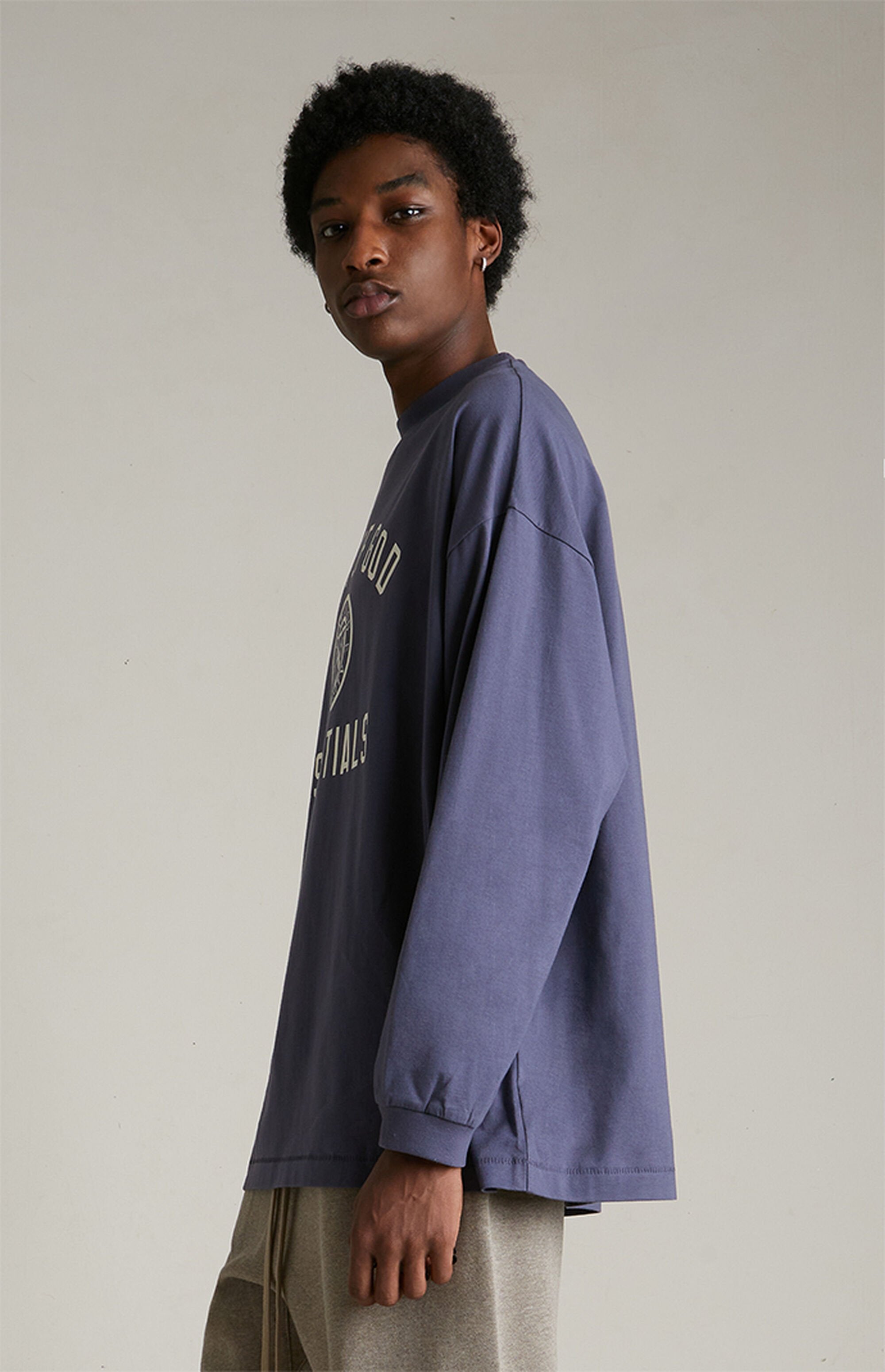 Essentials Long Sleeve T Shirt “Marine” (FW24)