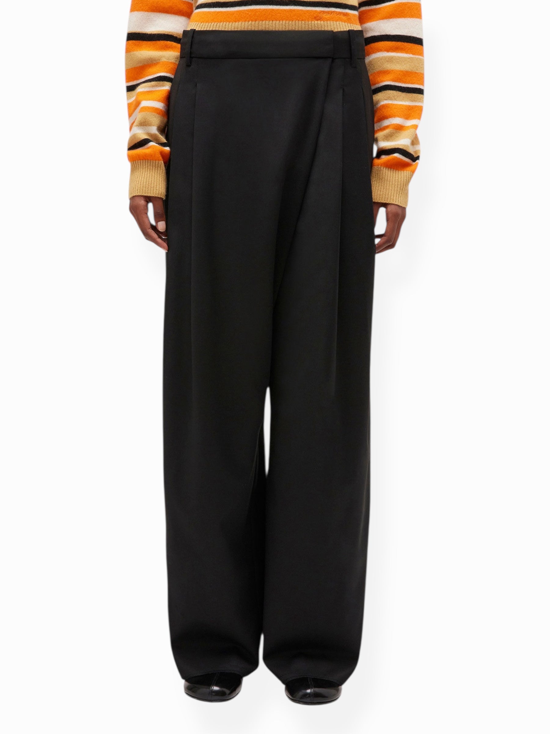 GANNI Cross-over Trousers "Black"