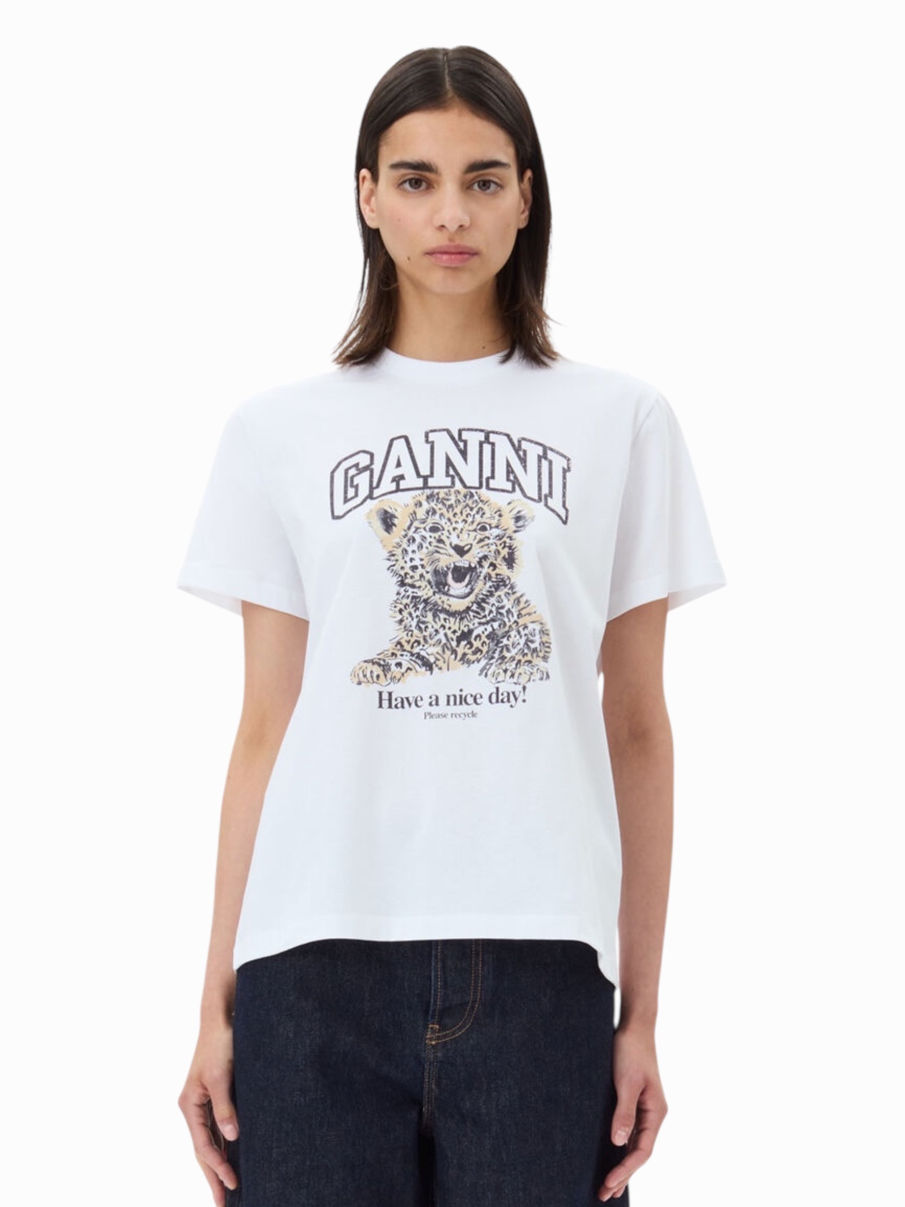 Ganni T Shirt “White Tiger”