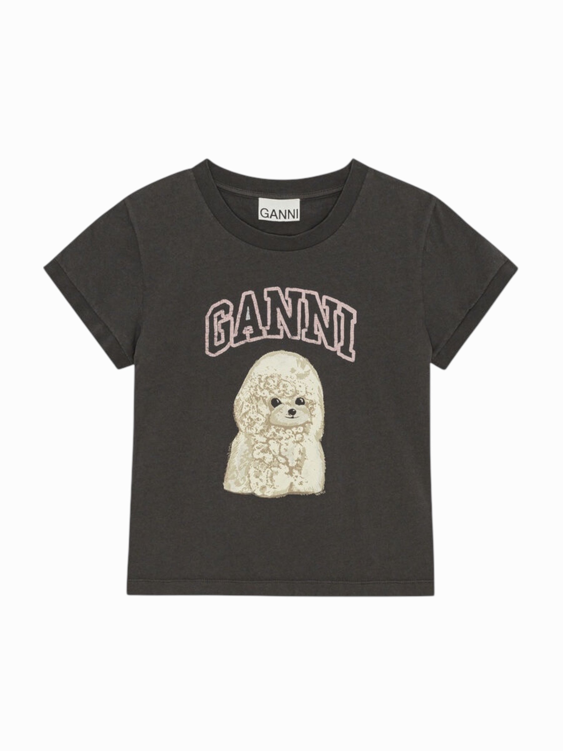 Ganni T Shirt Baby Fit “Black Podel”
