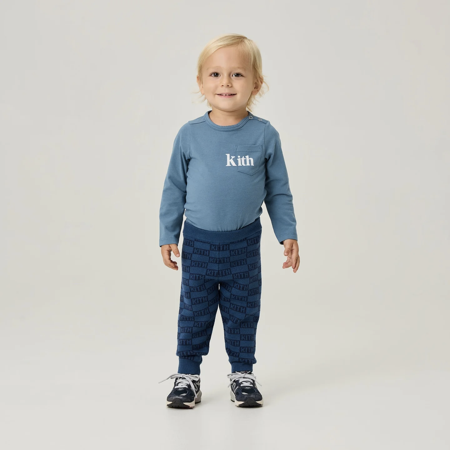 Kith Baby Long Sleeve Quinn Bodysuit “Border”