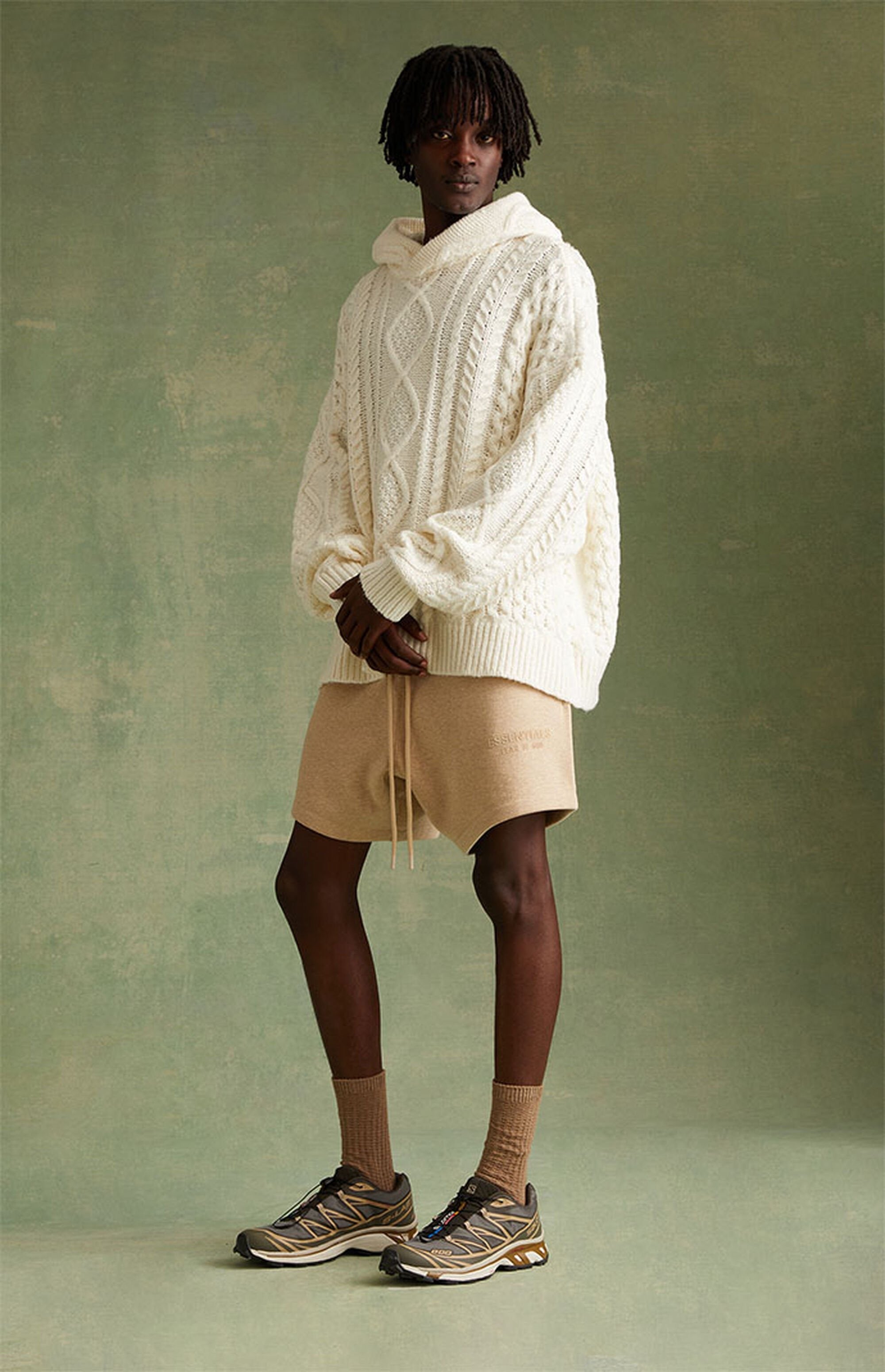 Essentials Knit Hoodie Cable “Cloud Dancer” (FW23)