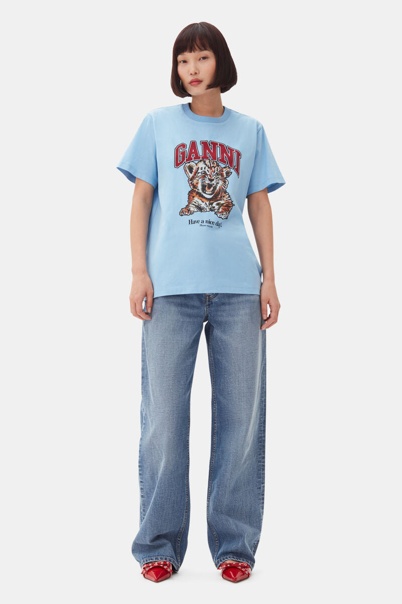 Ganni T Shirt “Blue Tiger”
