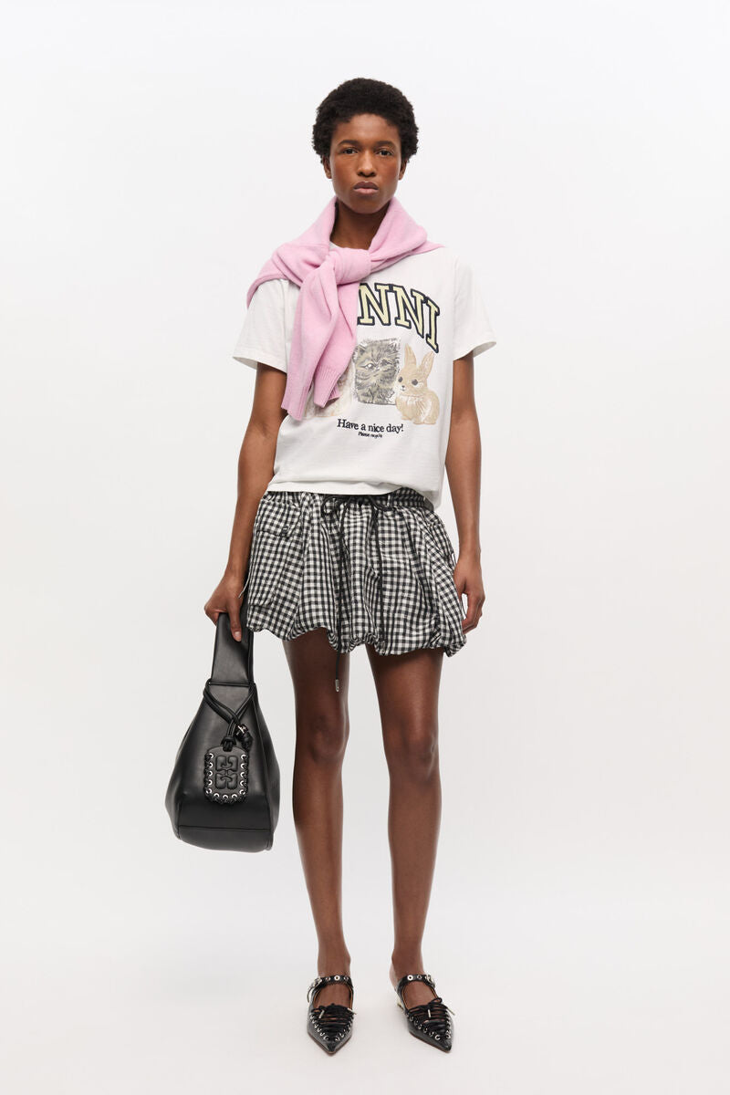 Ganni T Shirt “White Animal Print”