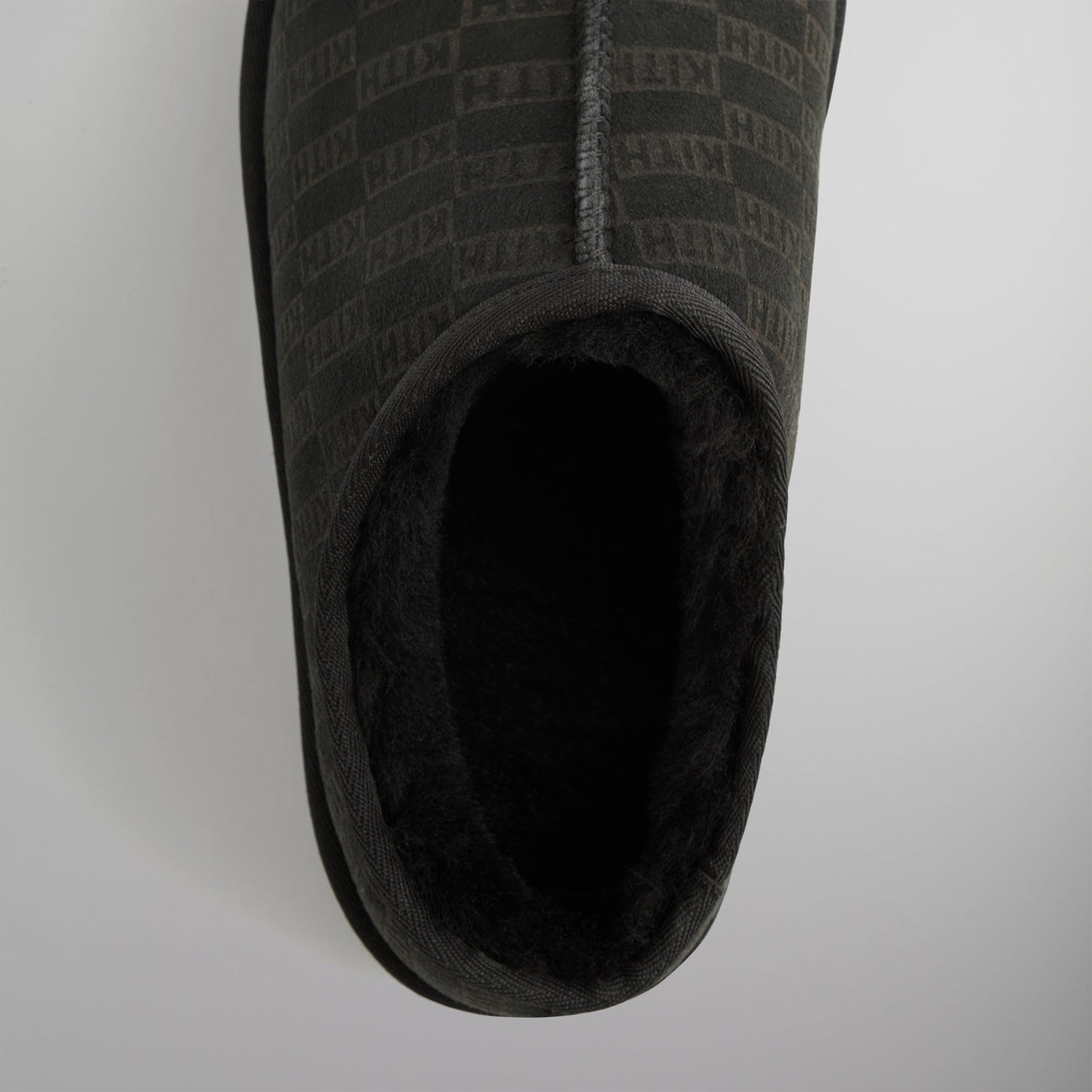 Kith Monogram Shearling Slippers “Black”