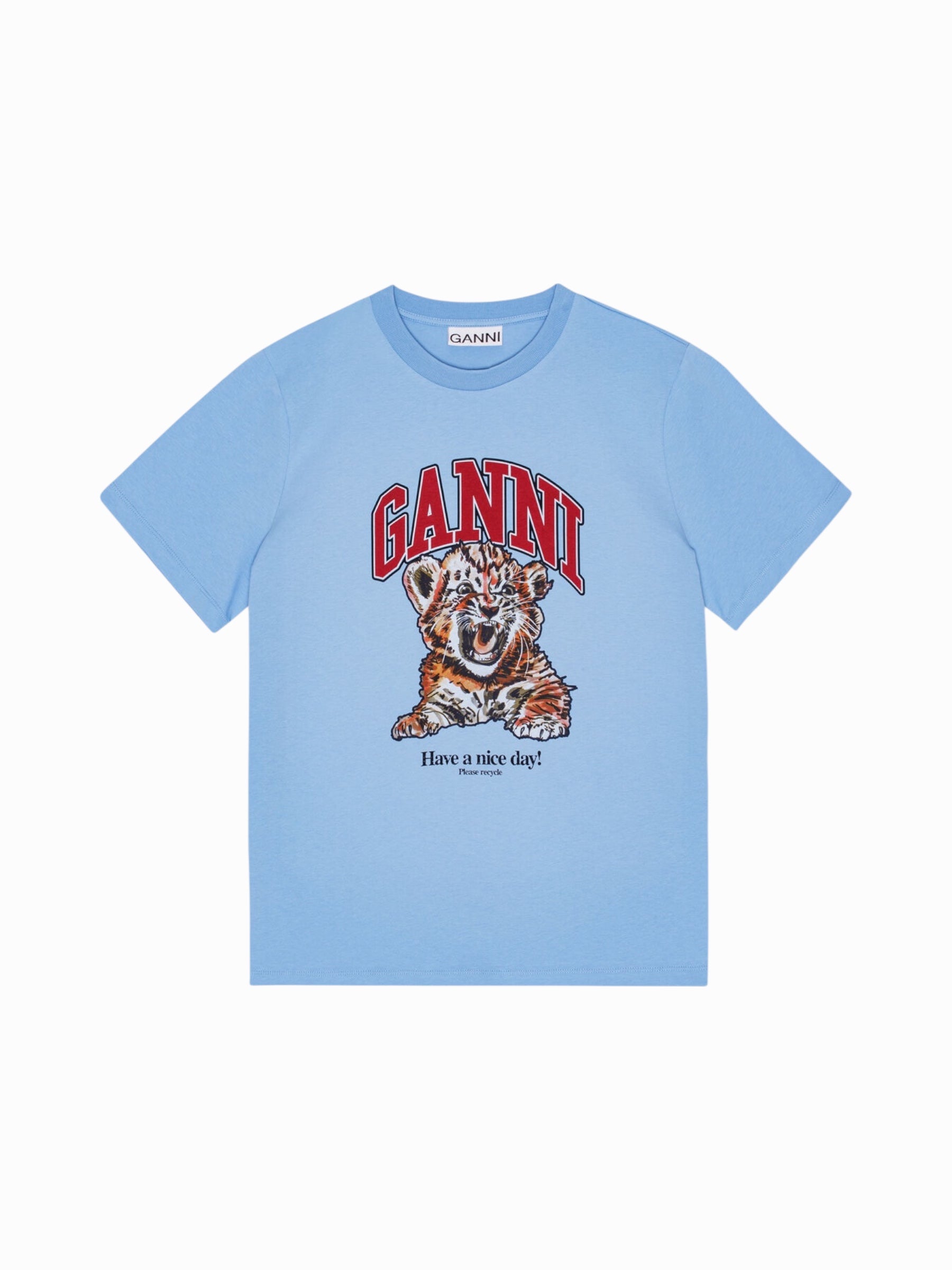 Ganni T Shirt “Blue Tiger”