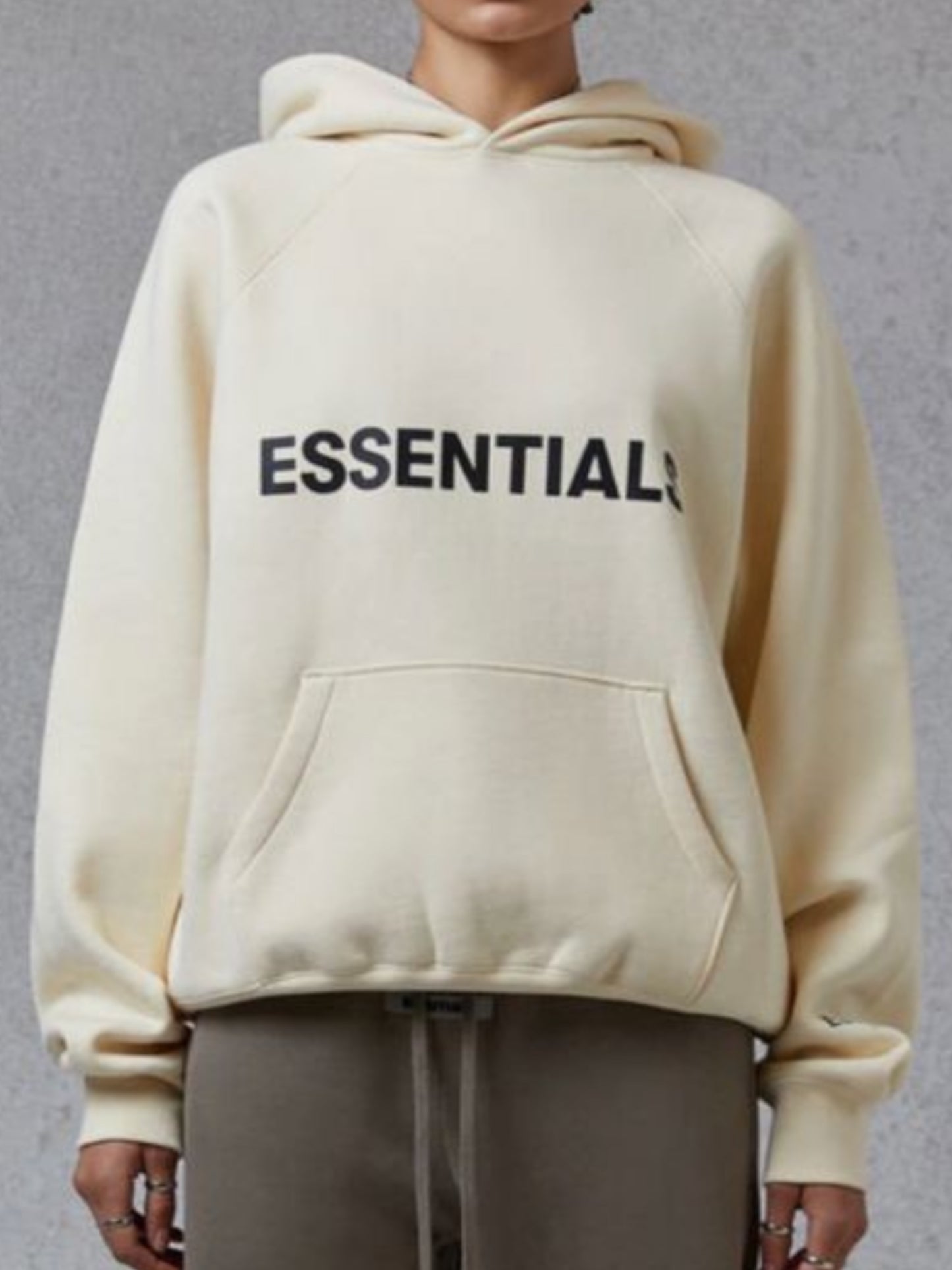 Essentials Hoodie Appliqué Logo “Butter Cream”