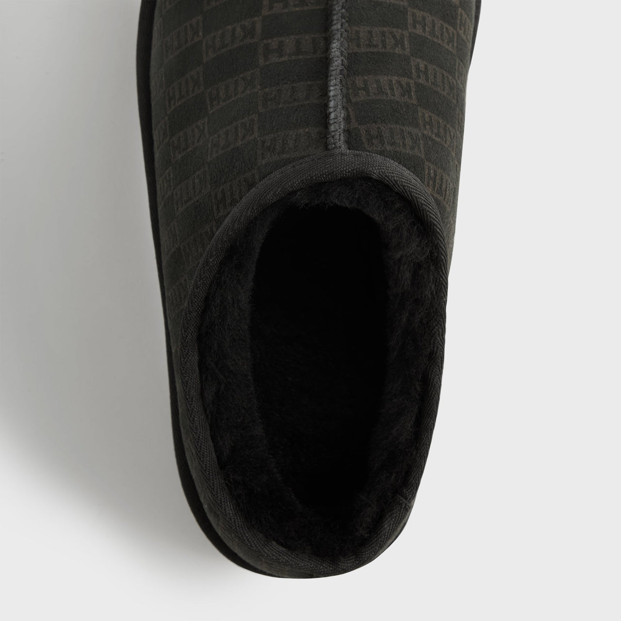 Kith Monogram Shearling Slippers “Black”