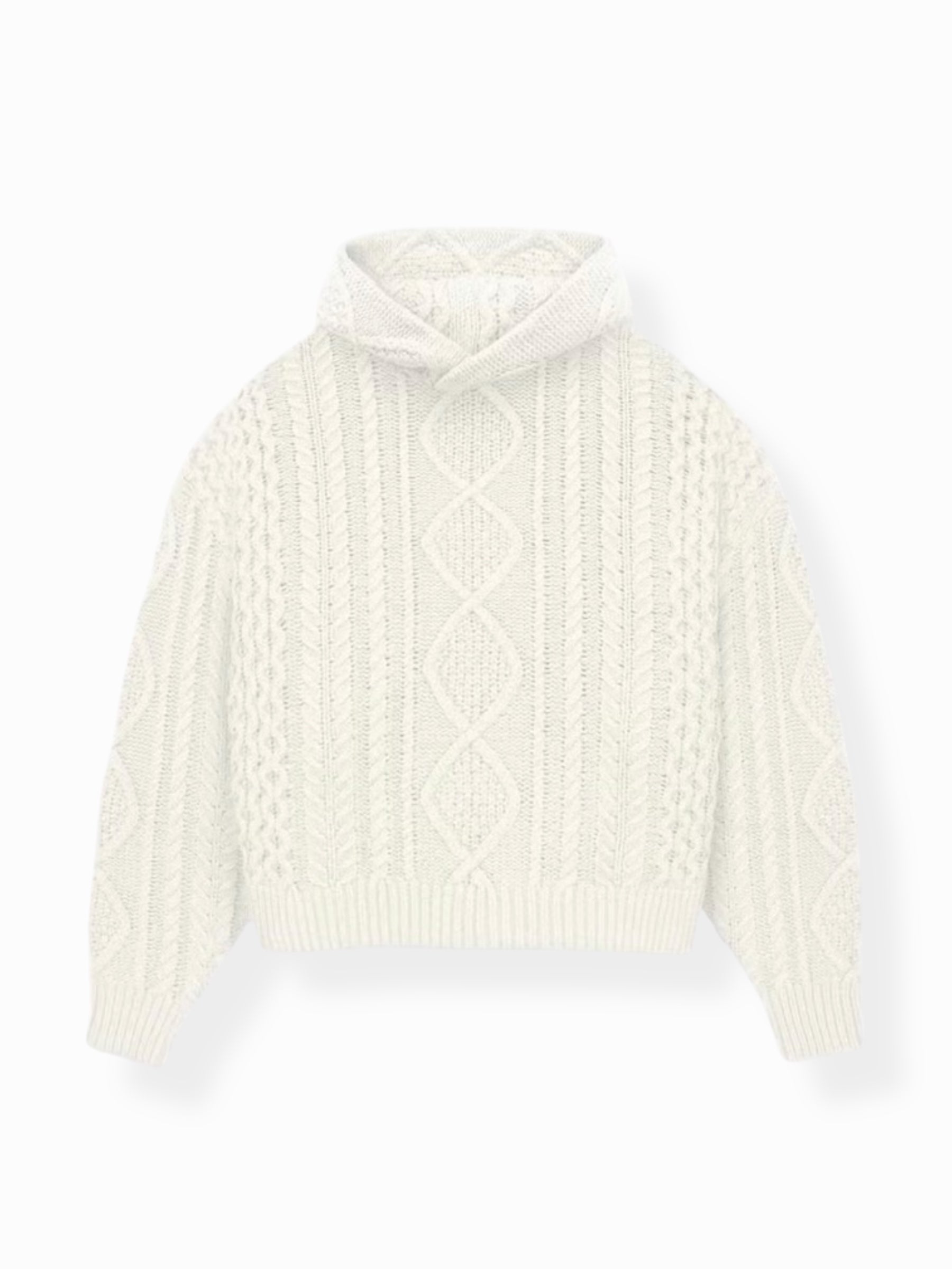 Essentials Knit Hoodie Cable “Cloud Dancer” (FW23)