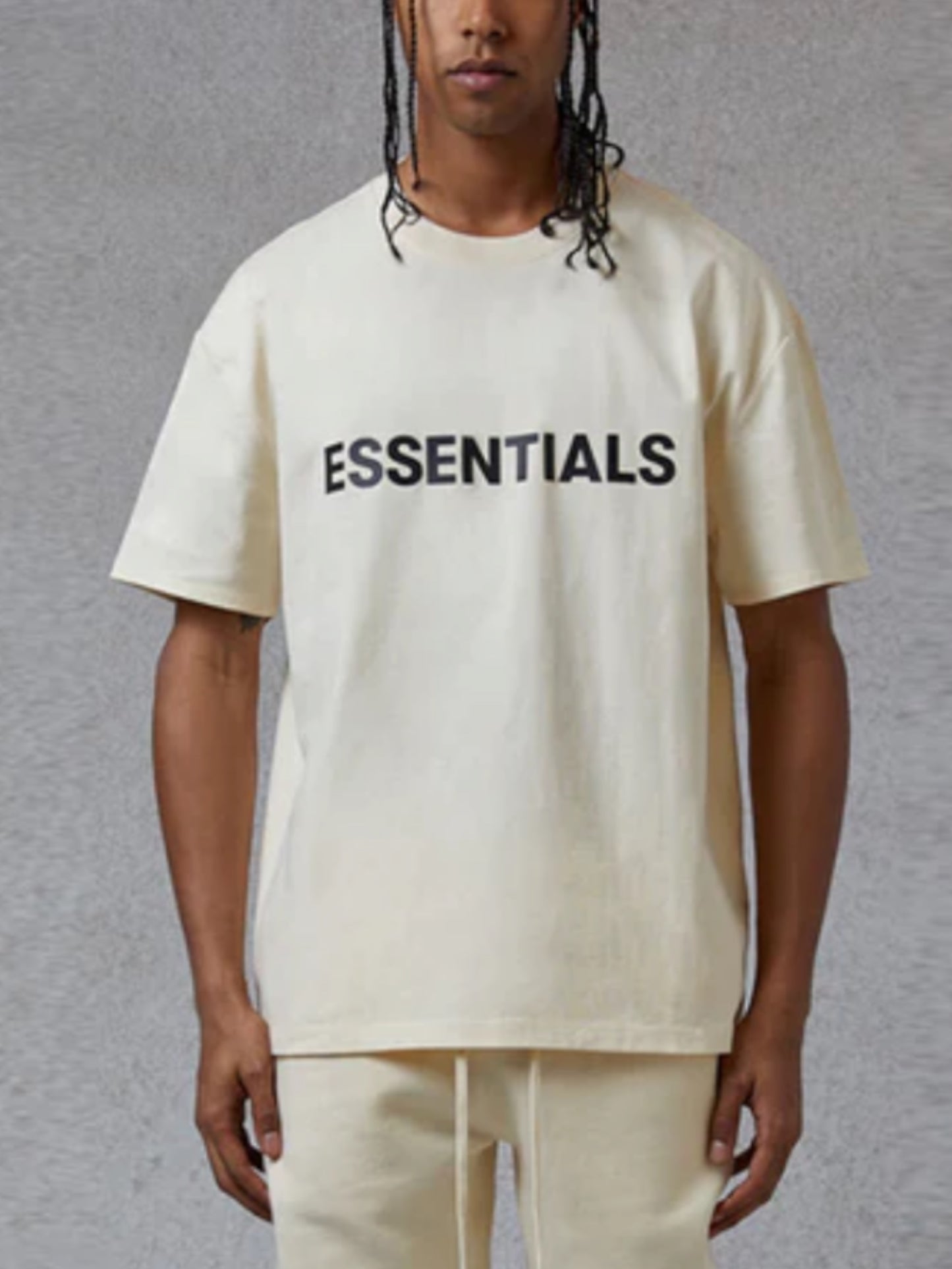 Essentials T Shirt Appliqué Logo “Butter Cream”