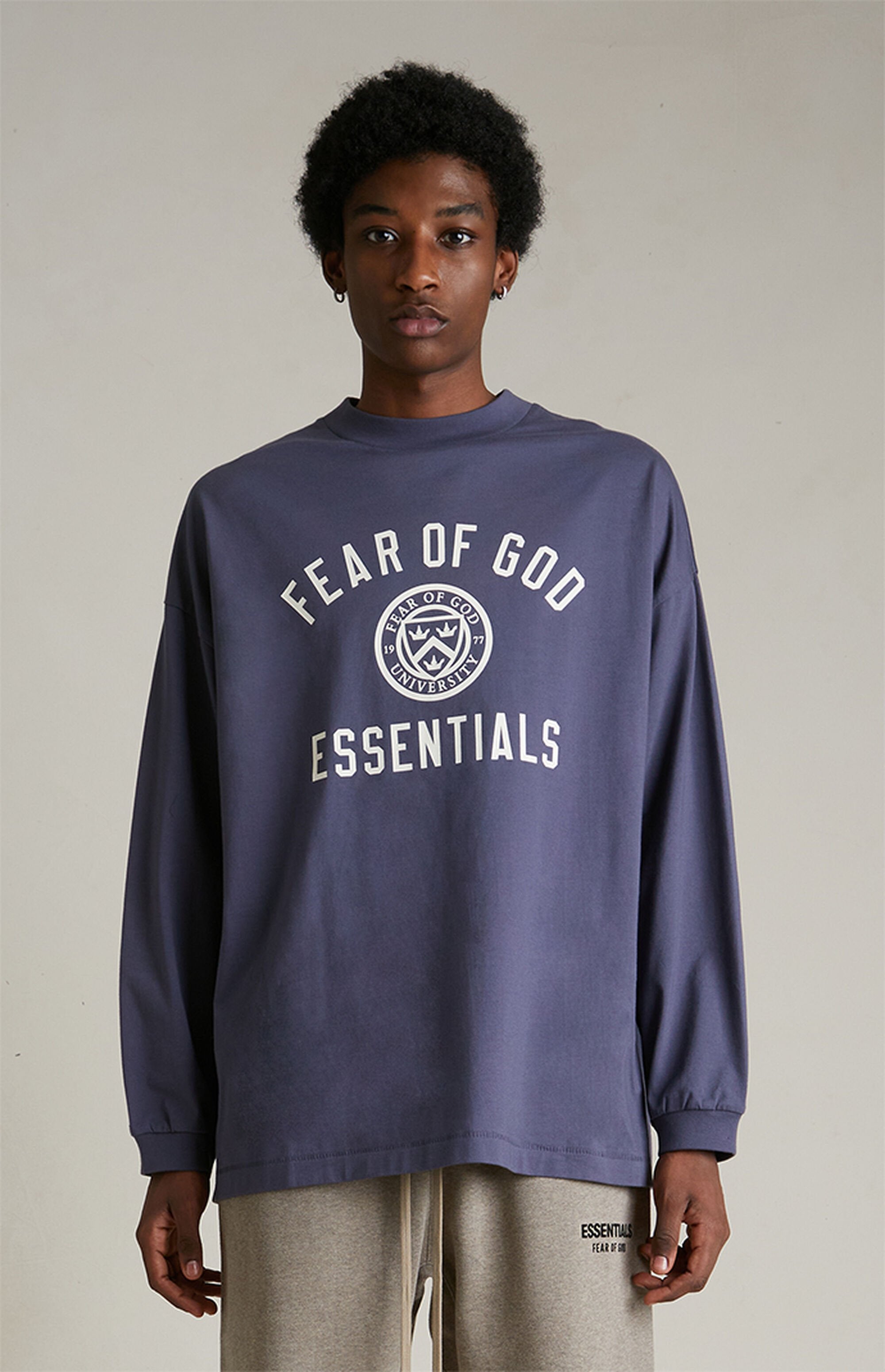 Essentials Long Sleeve T Shirt “Marine” (FW24)