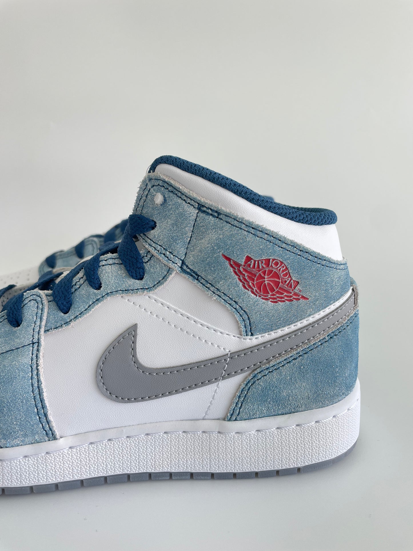 Jordan 1 Mid “French Blue Light Steel” (GS)