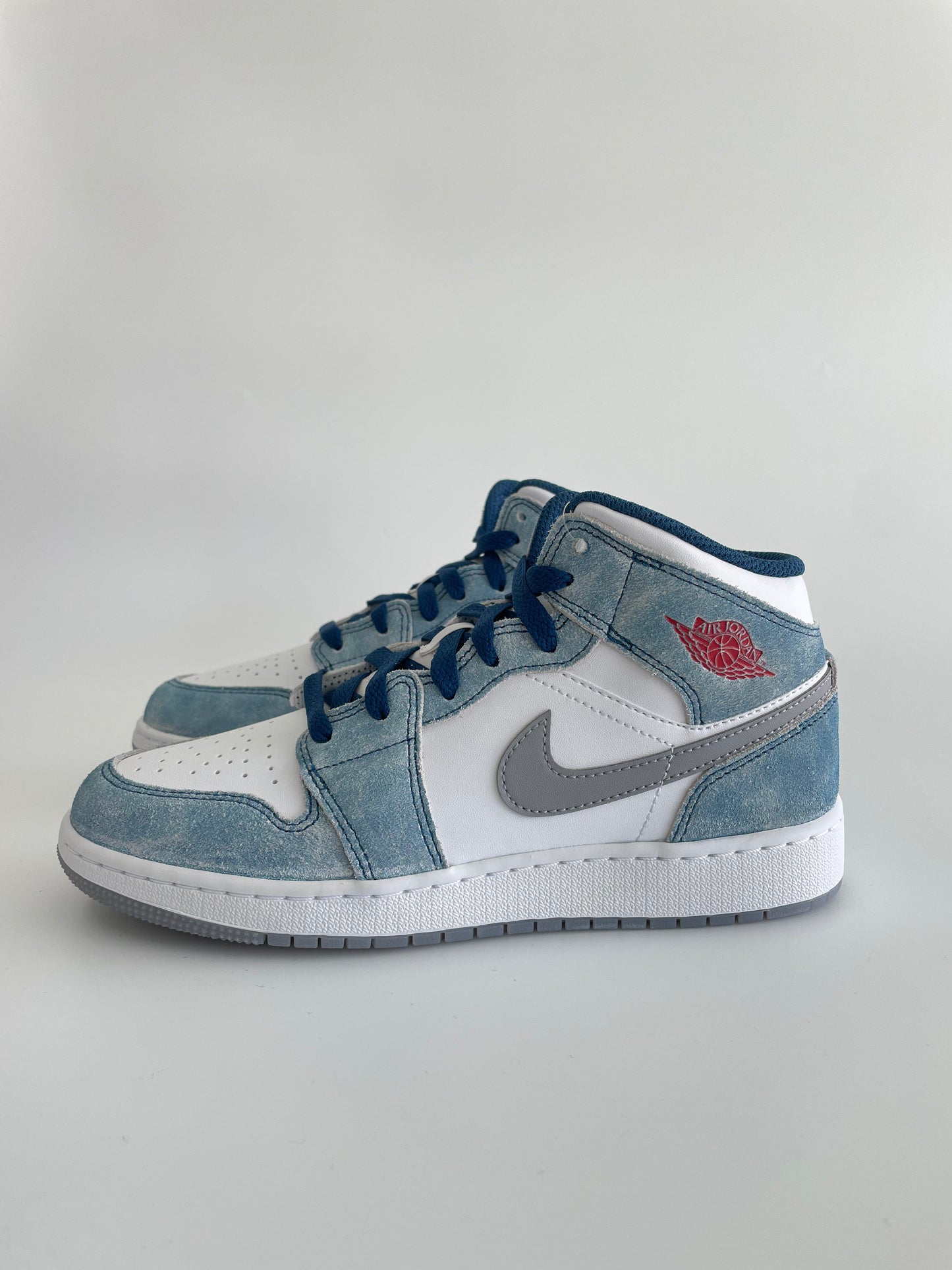 Jordan 1 Mid “French Blue Light Steel” (GS)